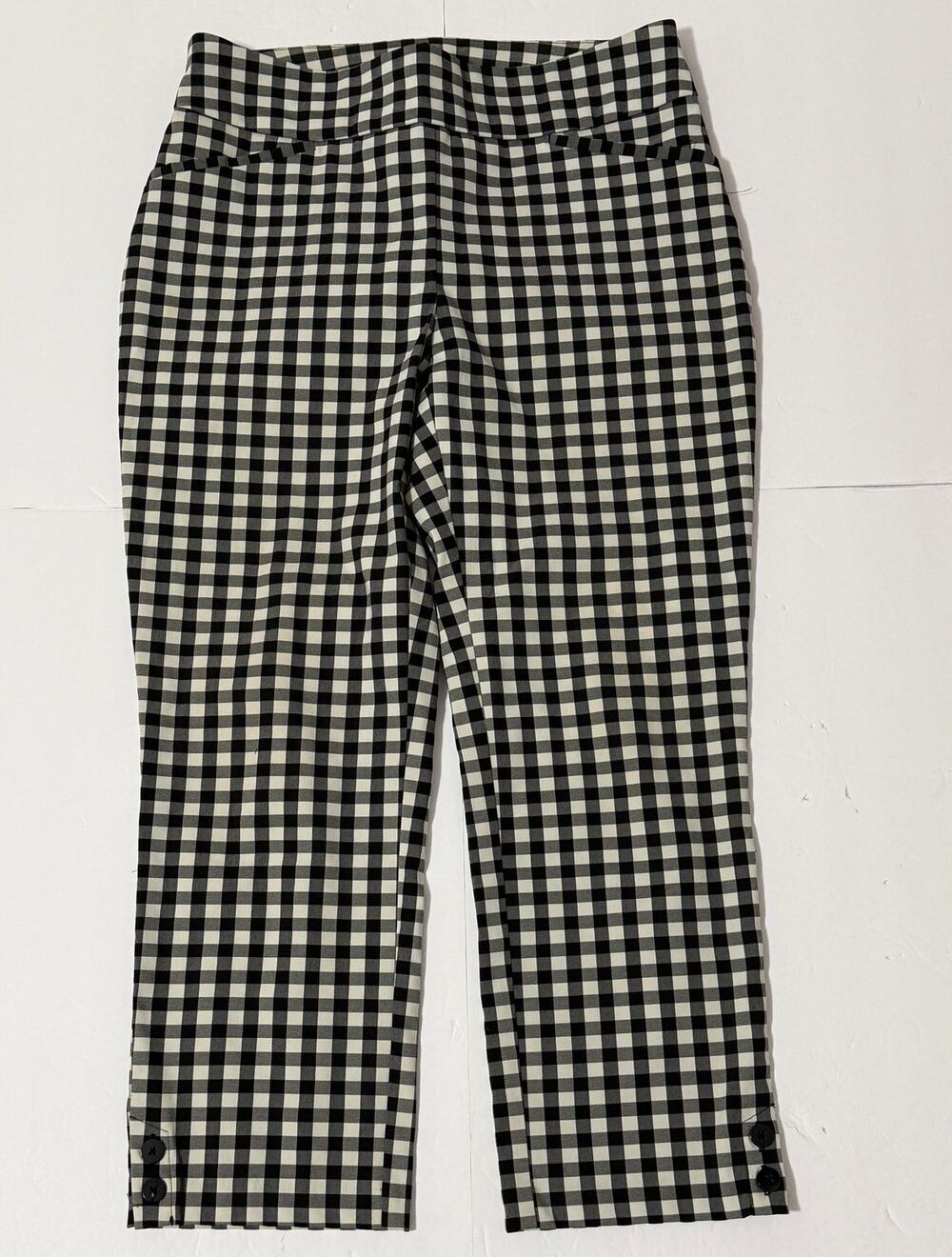 Chico's Fabulously Slimming Black & White Checkered Pants, .5
